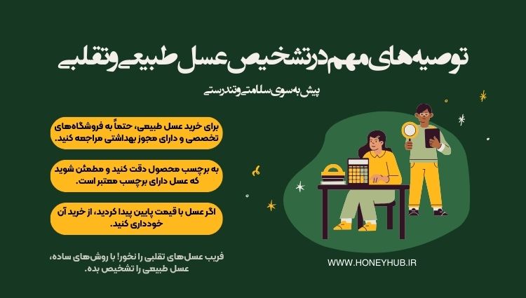 تشخیص عسل طبیعی و تقلبی توصیه های کارگشا در تشخیص عسل طبیعی و عسل تقلبی
