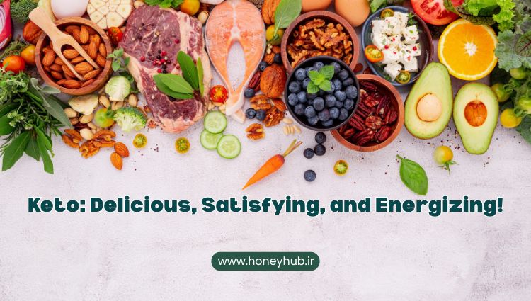 Variety in Healthy Diets Table full of diverse and healthy Mediterranean and Keto foods
