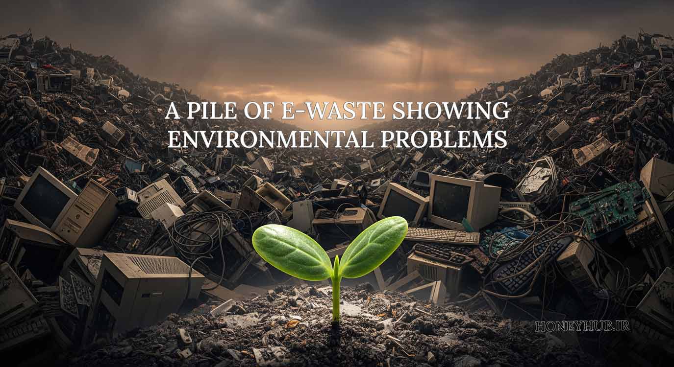 Гора электронных отходов, демонстрирующая экологические проблемы